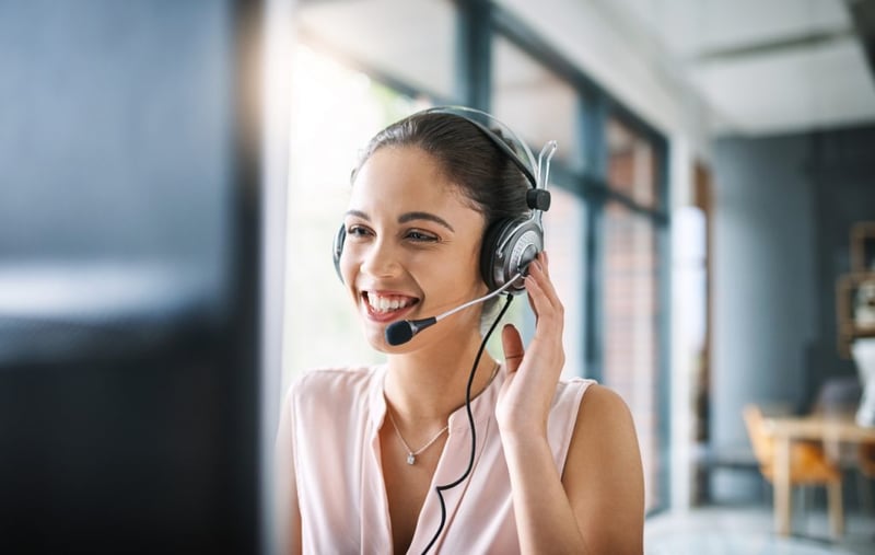 woman working in call centre