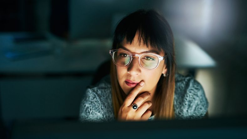 businesswoman in deep thought