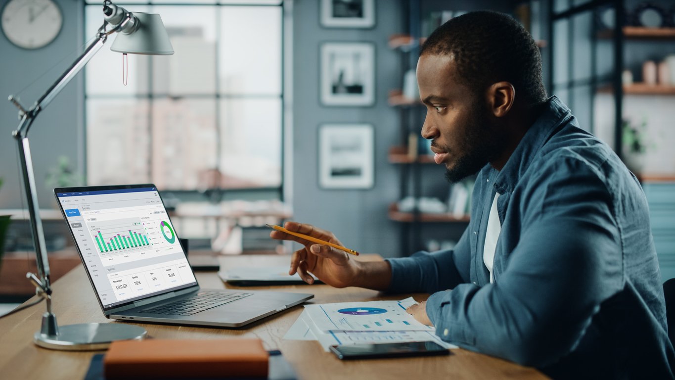 man working on his laptop