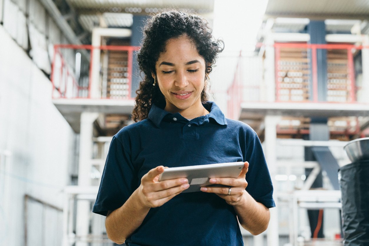 Woman working in warehouse