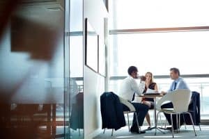 Shot of a group of businesspeople having a meeting in an office